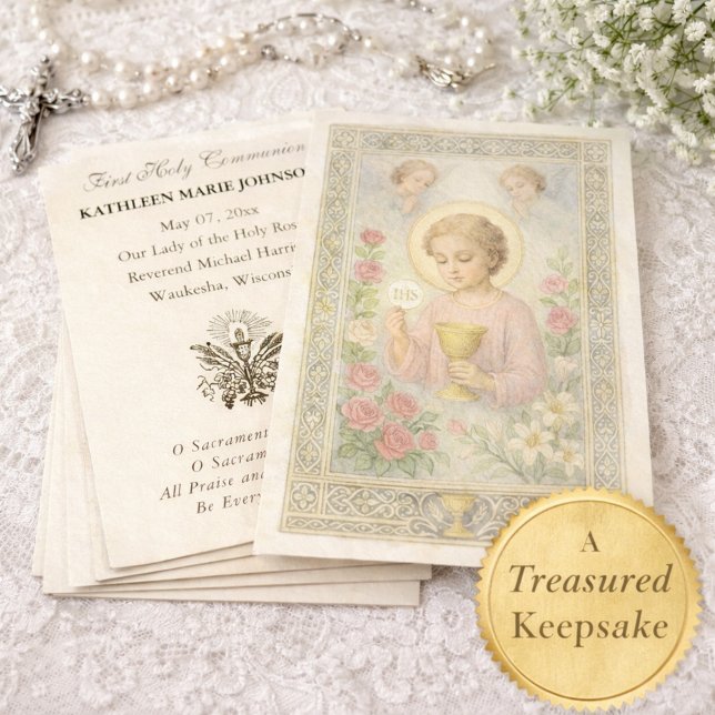 First  Communion Jesus Angels Floral  (Von Creator hochgeladen)