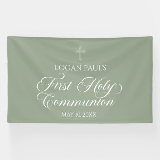First Communion Sage banner backdrop 