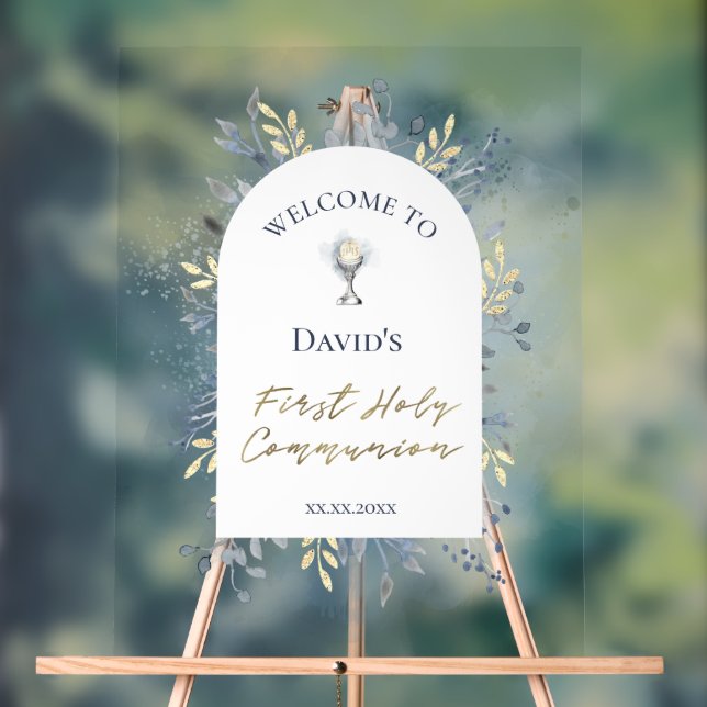First Communion welcome Acrylic Sign Acrylschild (Neutral)