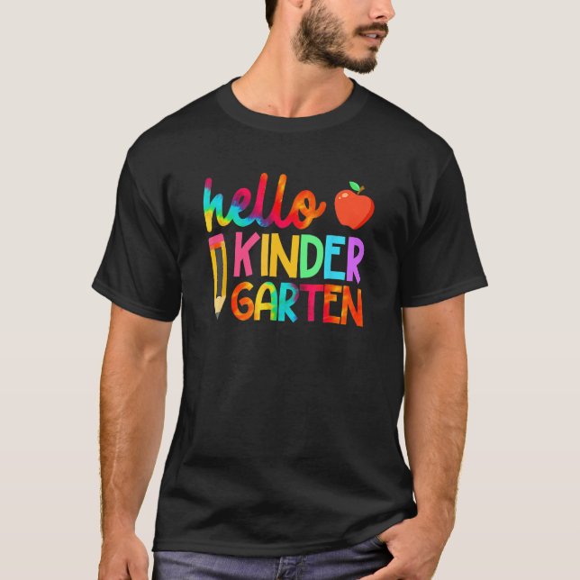 First Day Hello Kindergarten Team Kinder Back To S T-Shirt (Vorderseite)