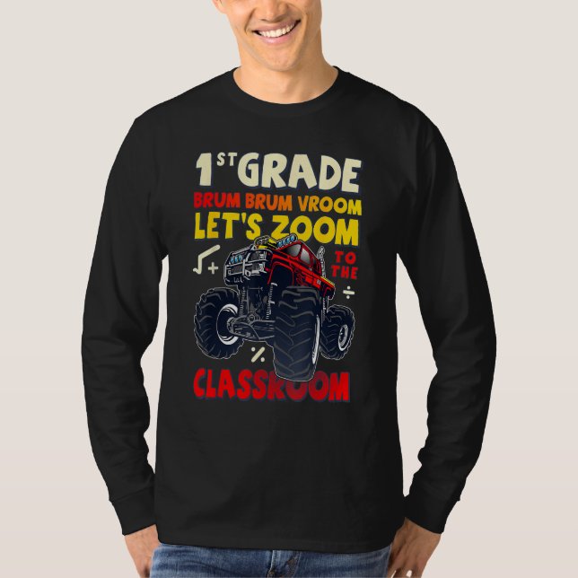 First Day of 1st Grade, Back To School, Monster Tr T-Shirt (Vorderseite)