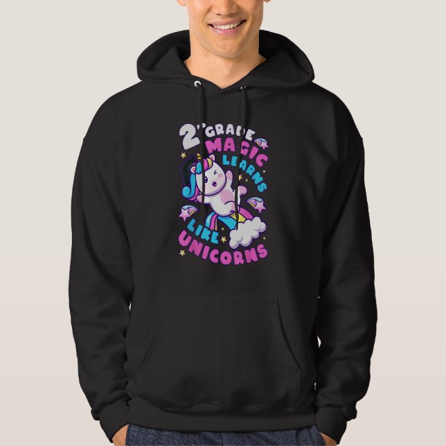 First Day of 2nd Grade, Back To School, Girl, Unic Hoodie (Vorderseite)