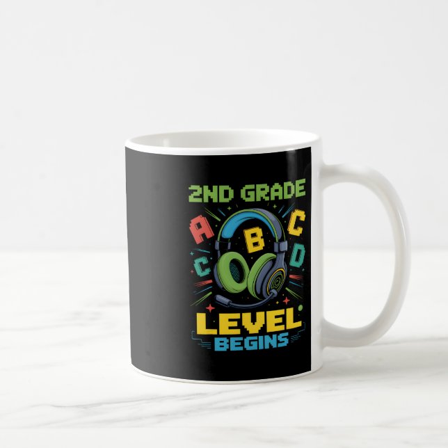 First Day Of 2nd Grade Level Begins Shirt Gamer Bo Kaffeetasse (Rechts)