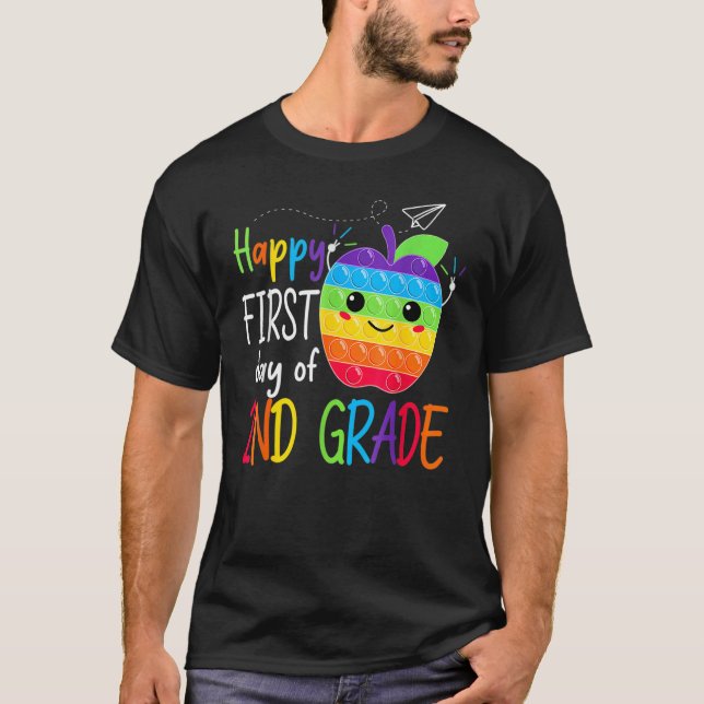 First day of 2nd Grade Teacher Girls Boys Back To  T-Shirt (Vorderseite)