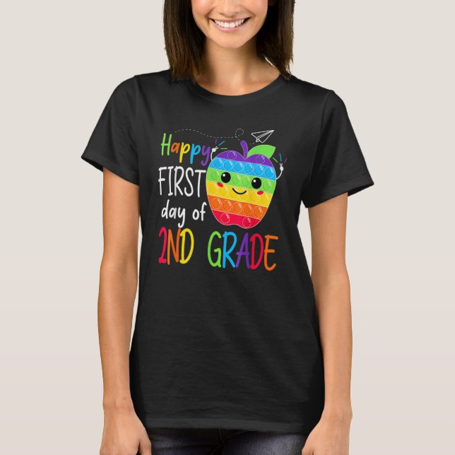 First day of 2nd Grade Teacher Girls Boys Back To  T-Shirt (Vorderseite)