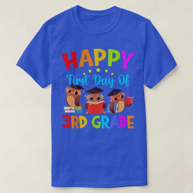 First Day Of 3rd Grade Teacher Cute Owls Third Gra T-Shirt (Design vorne)