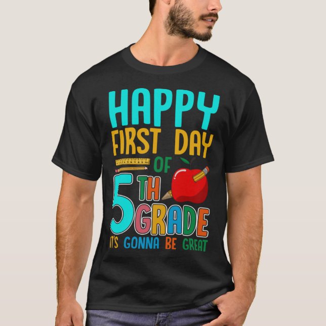 First Day Of 5th Grade Back To School Teacher Kids T-Shirt (Vorderseite)