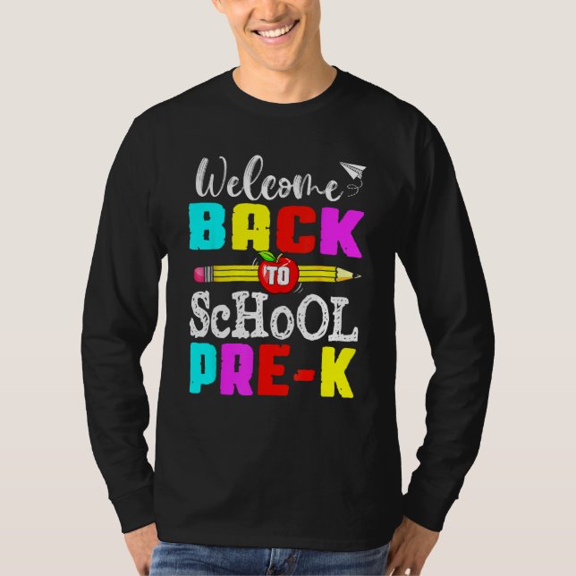 First Day Of Back To School Pre K Student Teacher  T-Shirt (Vorderseite)