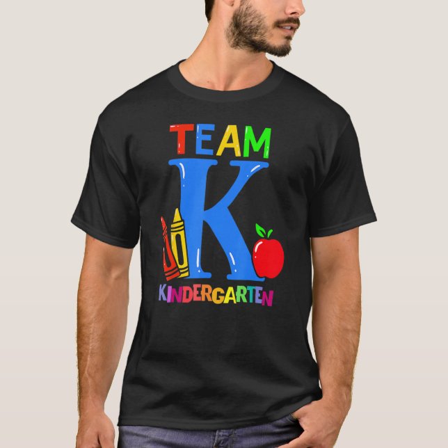 First Day Of Kindergarten Pre K Squad Team Kinderg T-Shirt (Vorderseite)