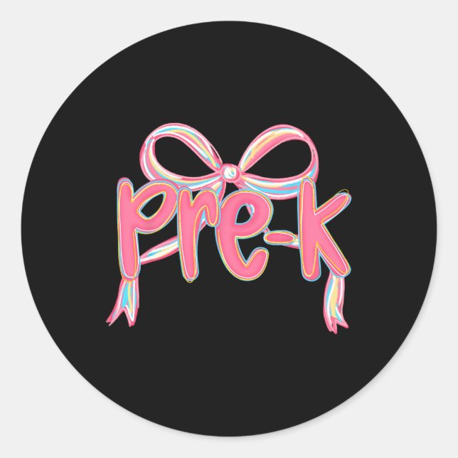 First Day Of Pre-k Floral Bundle For Teacher  Runder Aufkleber (Vorderseite)