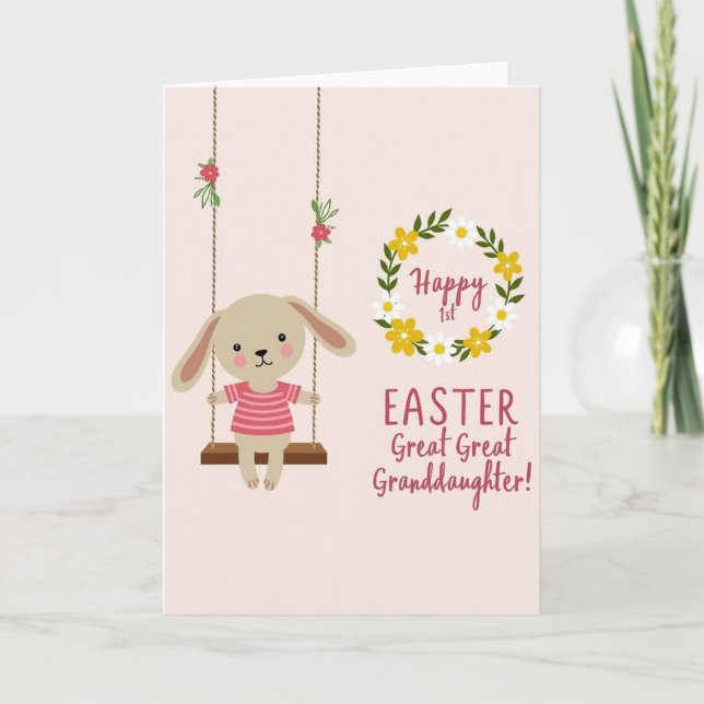 First Easter Great Granddaughter Card Karte (Vorderseite)