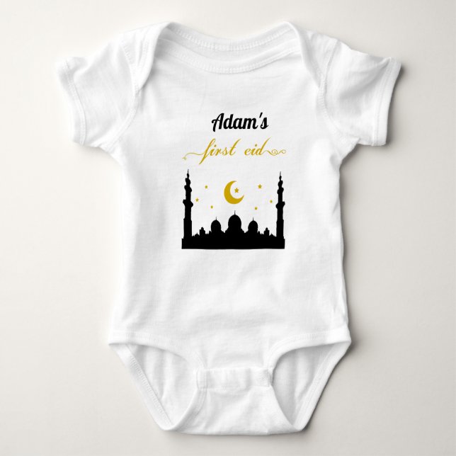 First Eid Individuelle Name Baby Strampler (Vorderseite)