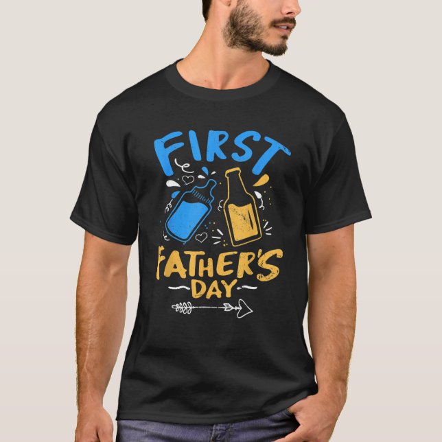 First Father s Day  Beer Baby Bottle Daddy 2023 Vi T-Shirt (Vorderseite)
