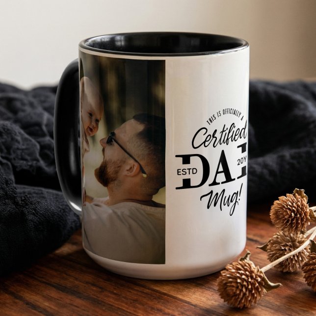 First Father’s Day Certified Dad Mug New Dad Photo Tasse (First Father’s Day Certified Dad Mug New Dad Photo)