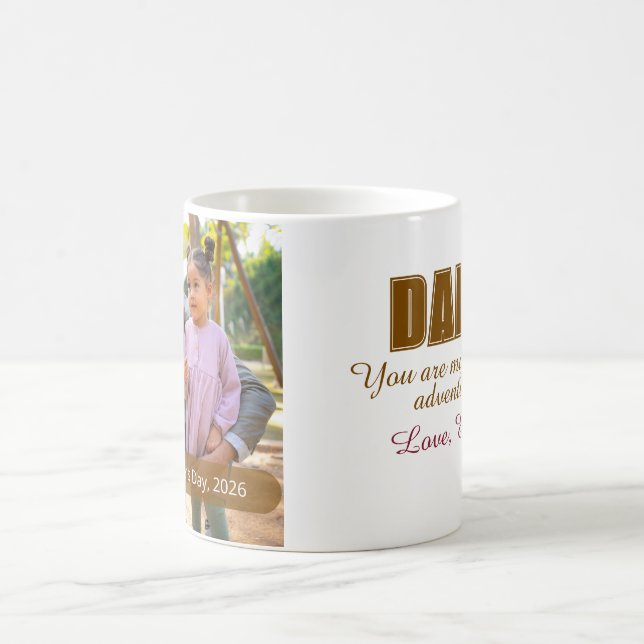 First Fathers Day Custom Photo Dada Milestone Kaffeetasse (Mittel)