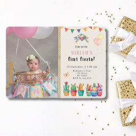 First Fiesta Cactus succulent Girl Birthday Foto Einladung