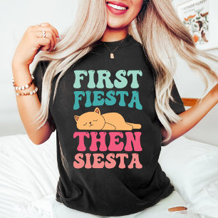 First Fiesta Dann Siesta   Funny Sleeping Chat T-Shirt