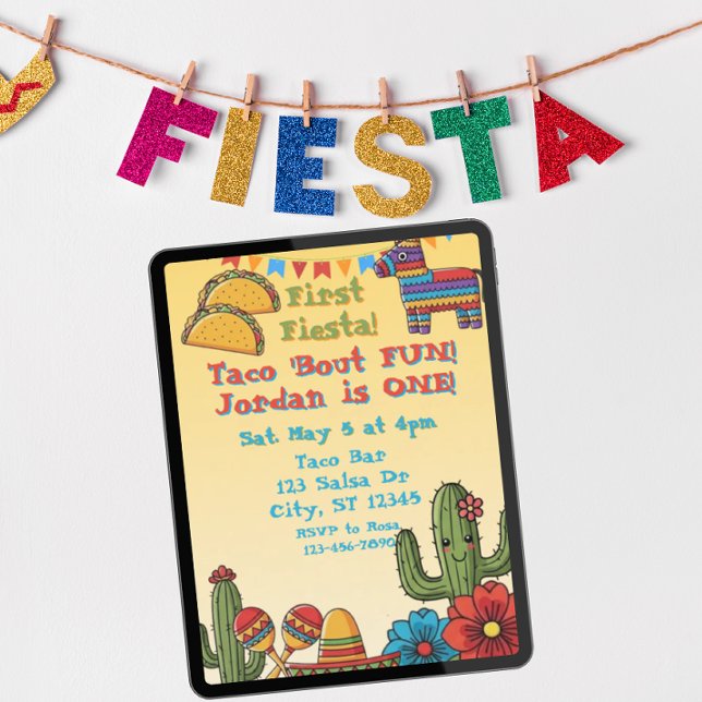 First Fiesta, Taco 'Bout One, 1st Birthday Einladung (Von Creator hochgeladen)