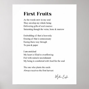 First Fruits Inspirational Poesie Wand Art Poster
