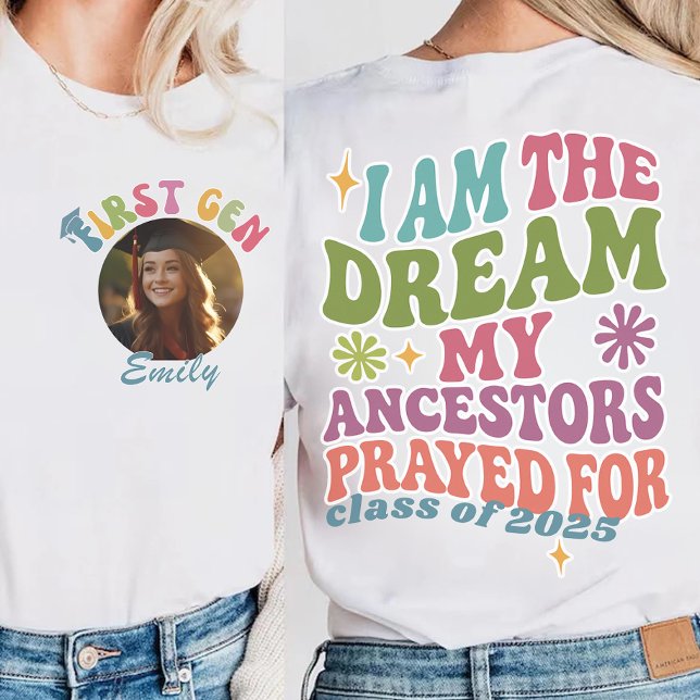 First Gen Retro Personalisierte Abschluss Geschenk Tri-Blend Shirt (Von Creator hochgeladen)