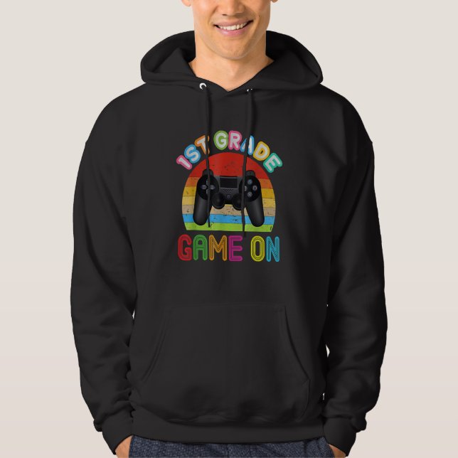 First Grade Back To School Video Gamer Game On 1st Hoodie (Vorderseite)