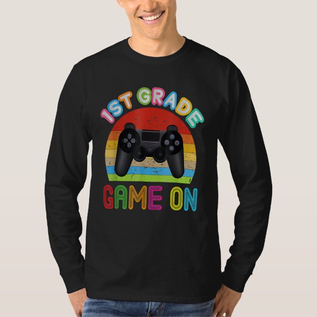 First Grade Back To School Video Gamer Game On 1st T-Shirt (Vorderseite)