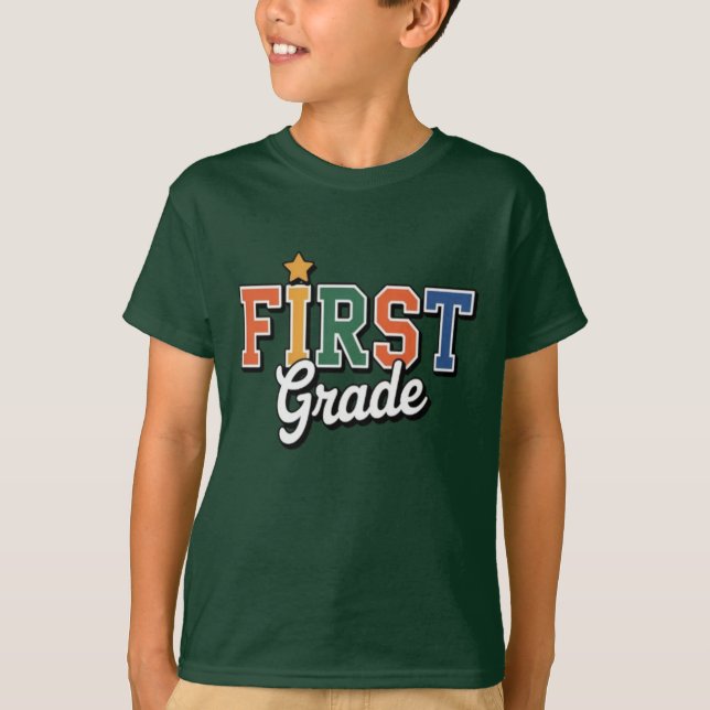 First Grade  – Colorful Back to School Design T-Shirt (Vorderseite)