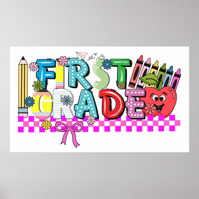 First Grade Fun & Flair Whimsy Poster (Vorne)