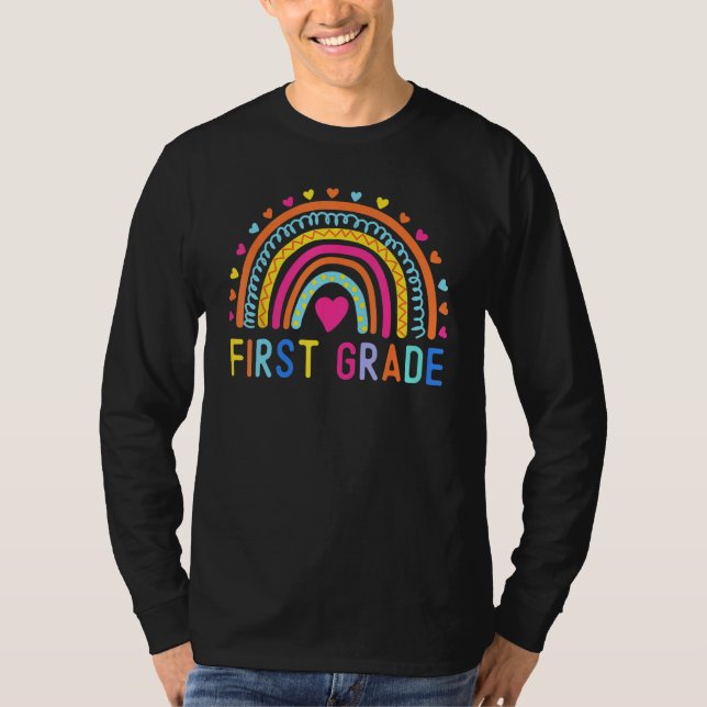 First Grade Rainbow Girls Boys Teacher Team 1st Gr T-Shirt (Vorderseite)