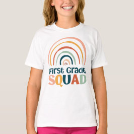 First Grade Squad bunt Retro Boho Regenbogen T-Shirt