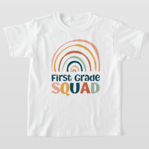 First Grade Squad bunt Retro Boho Regenbogen T-Shirt