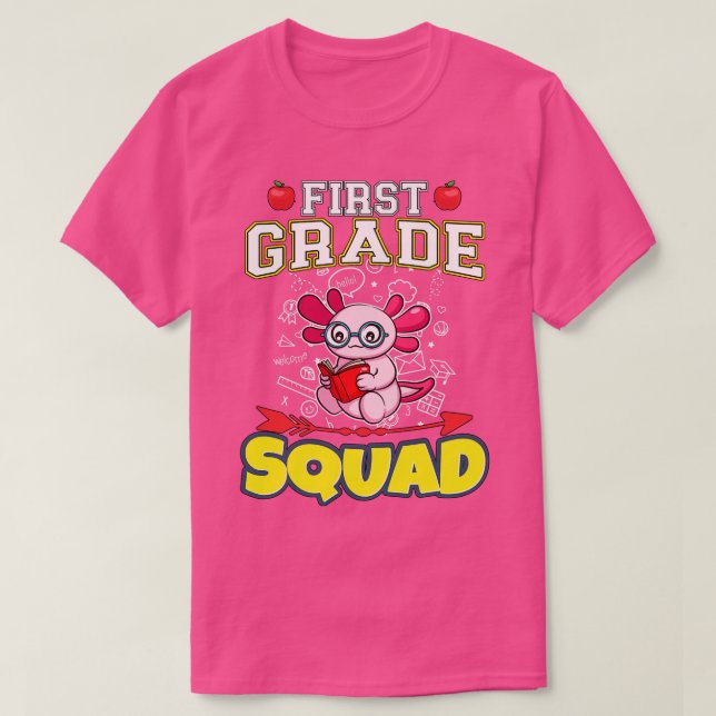 First Grade Squad Funny Elementary School T-Shirt (Design vorne)