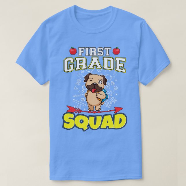 First Grade Squad Funny Elementary School T-Shirt (Design vorne)