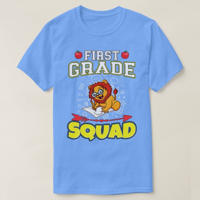 First Grade Squad Funny Elementary School T-Shirt (Design vorne)