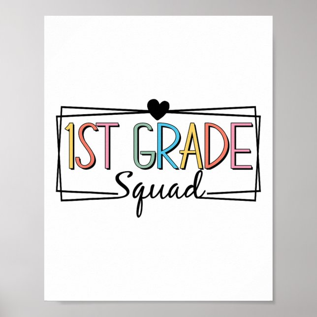 First Grade Squad Teachers Kids 1st Grade Ck To Sc Poster (Vorne)