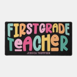 First Grade Teacher Colorful Typography Design Schreibtischunterlage
