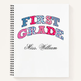 First Grade Teacher Personalized Spir Notizbuch