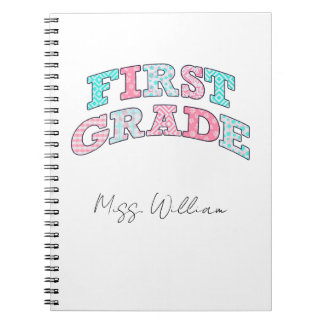 First Grade Teacher Personalized Spiral Notizblock