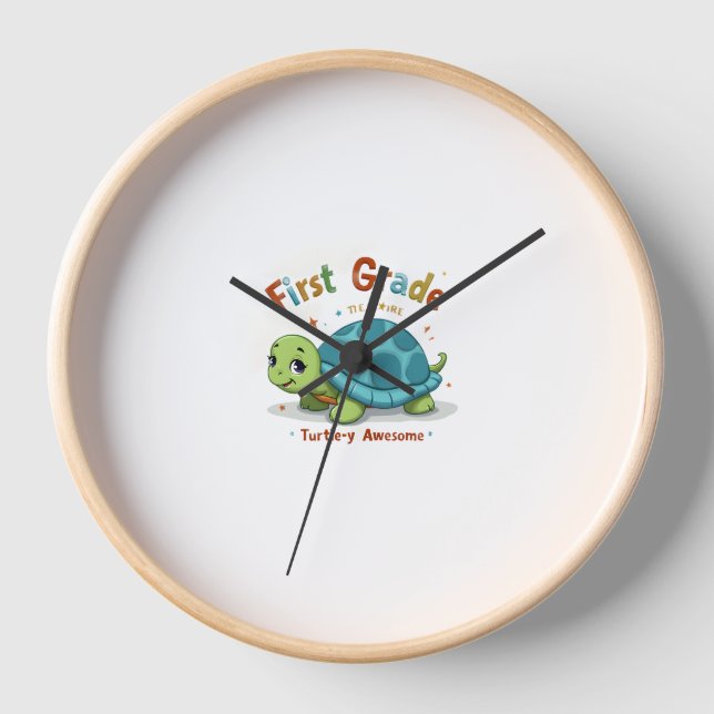 First Grade Turtle-y Awesome 1st Grade Back to Sch Uhr (Vorderseite)