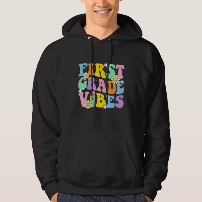 First Grade Vibes First Day Of 1st Grade Kids Back Hoodie (Vorderseite)
