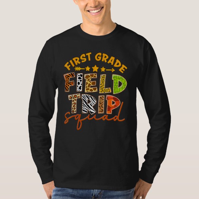 First Grade Zoo Field Trip Squad Matching Students T-Shirt (Vorderseite)