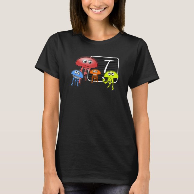 First Grader Jellyfish Letter As Monogram T-Shirt (Vorderseite)