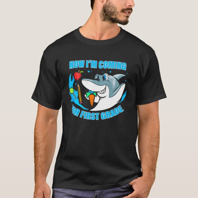 First Grader School Kids  for 1st Grade  Shark T-Shirt (Vorderseite)