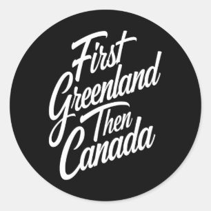 First Greenland als Canada US Map Trump Runder Aufkleber