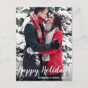 First Holiday Xmas Verheiratet Verlobt White FOT Feiertagspostkarte