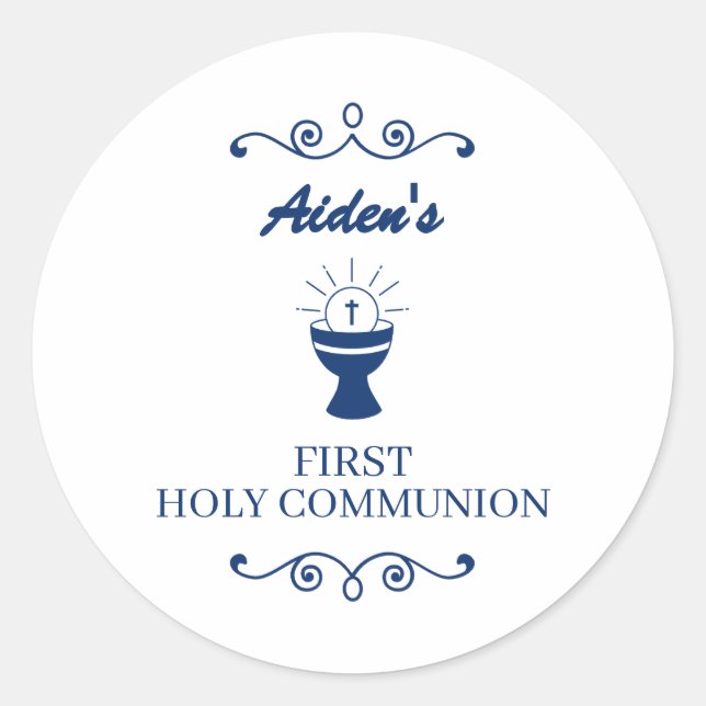 First Holy Communion Chalice Sticker for Boys (Vorderseite)