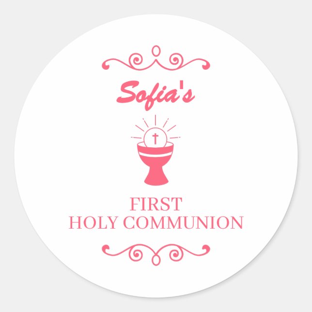 First Holy Communion Chalice Sticker For Girls (Vorderseite)