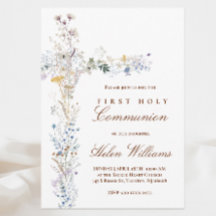 First Holy Communion floral cross
