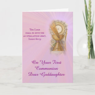 First Holy Communion Girl Host Chalice individuell Karte