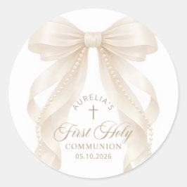 First Holy Communion Pearl Bow Sticker